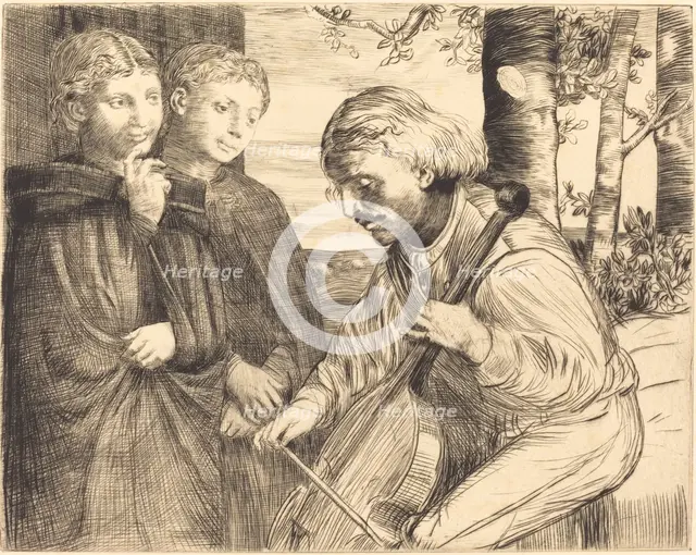 Viol Player (Le joueur de viole). Creator: Alphonse Legros.