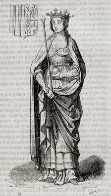 Violant of Bar, (c1365-1431), Queen consort of Aragon by marriage, as 2nd wife of the king, 1852. Creator: Tomás Carlos Capuz