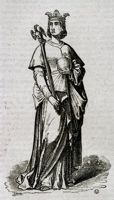Violant of Hungary, (1215-1251), Queen consort of Aragon and second wife of James I of Aragon, 1852. Creator: Unknown