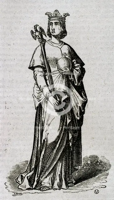 Violant of Hungary, (1215-1251), Queen consort of Aragon and second wife of James I of Aragon, 1852. Creator: Unknown.