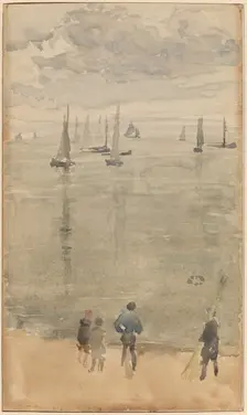 Violet [Note?]...The Return of the Fishing Boats, c. 1885. Creator: James Abbott McNeill Whistler