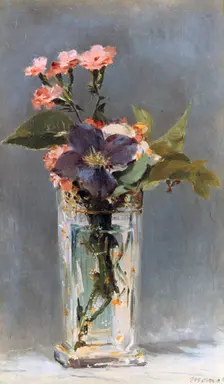 Violets and Clematis in a crystal vase 1882 Artist: Edouard Manet