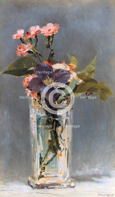 'Violets and Clematis in a crystal vase', 1882 Artist: Edouard Manet