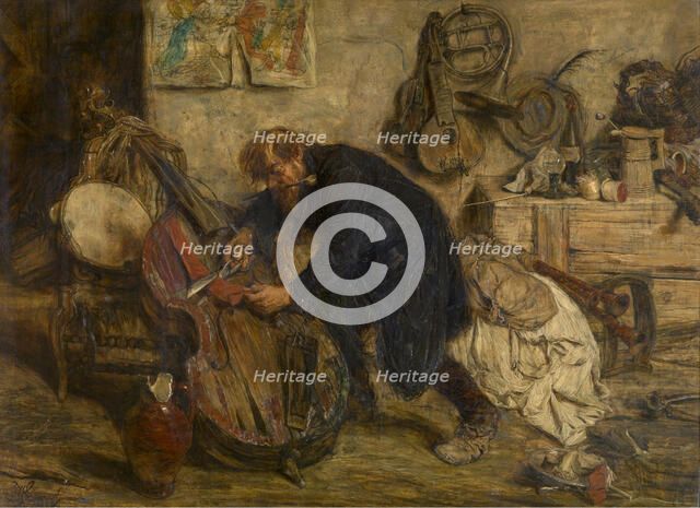 Violin Maker, 1878. Creator: Willem Linnig II.