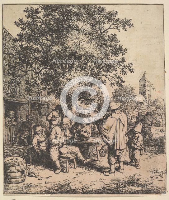 Violinist and Little Organgrinder, 1610-85. Creator: Adriaen van Ostade.