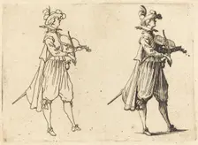 Violinist, c. 1617. Creator: Jacques Callot