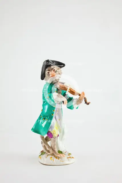 Violinist for the Monkey Band, Meissen, c. 1765. Creators: Meissen Porcelain, Johann Joachim Kaendler.