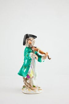 Violinist for the Monkey Band, Meissen, c. 1765. Creators: Meissen Porcelain, Johann Joachim Kaendler