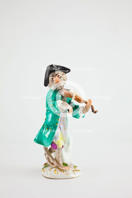 Violinist for the Monkey Band, Meissen, c. 1765. Creators: Meissen Porcelain, Johann Joachim Kaendler.