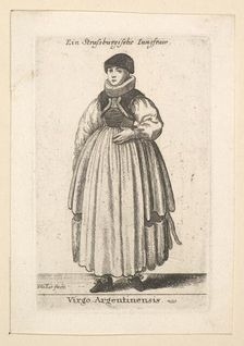 Virgo Argentinensis. (Unmarried woman from Strasbourg), 1625-77. Creator: Wenceslaus Hollar