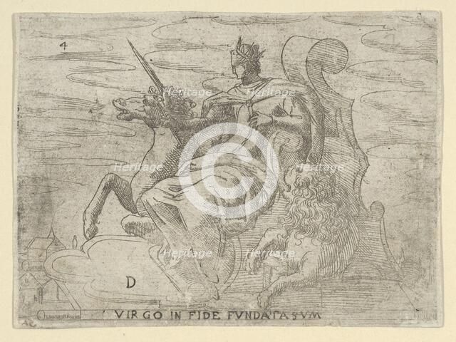 Virgo in Fide Fundata Sum, 16th century., 16th century. Creator: Anon.