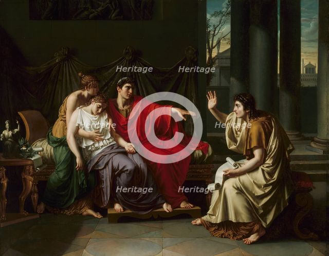 Virgil Reading the "Aeneid" to Augustus, Octavia, and Livia, 1790/93. Creator: Jean Baptiste Joseph Wicar.