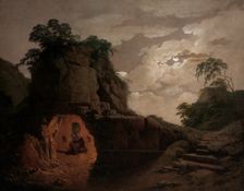 Virgil's Tomb by Moonlight, with Silius Italicus Declaiming, 1779. Creator: Joseph Wright of Derby