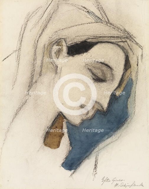Virgin Mary, after El Greco, 1942. Creator: Helene Schjerfbeck.