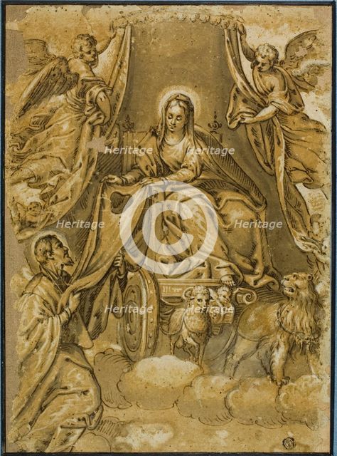 Virgin Mary Handing Scapular to Saint Simon Stock, n.d. Creator: Paolo Veronese.