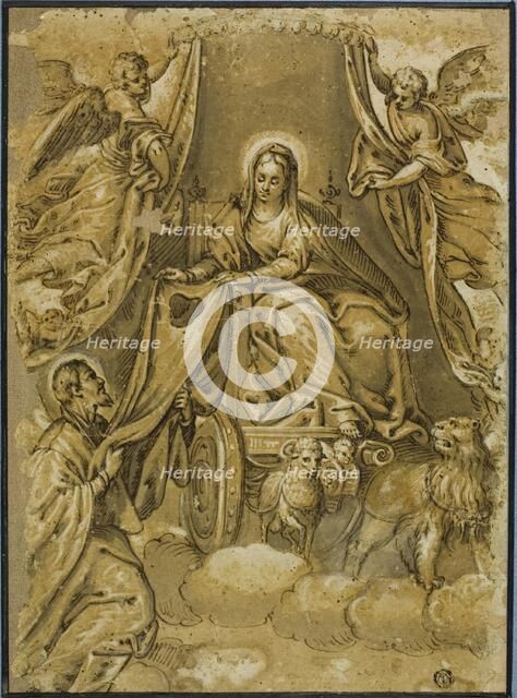 Virgin Mary Handing Scapular to Saint Simon Stock, n.d. Creator: Paolo Veronese.