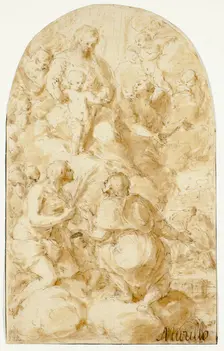 Virgin Mary with the Christ Child in the Clouds, 1601-1700. Creator: Bartolomé Esteban Murillo
