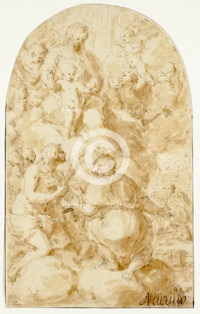 Virgin Mary with the Christ Child in the Clouds, 1601-1700. Creator: Bartolomé Esteban Murillo.