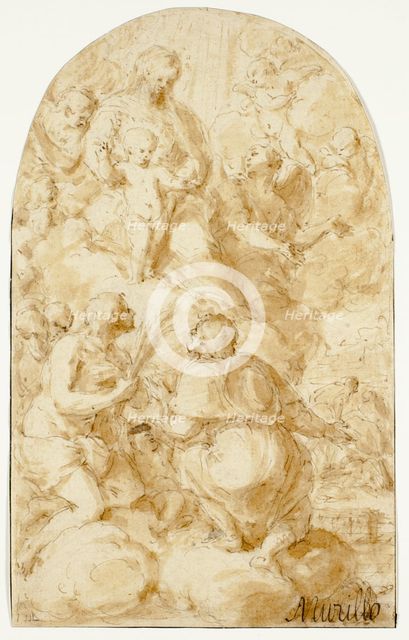 Virgin Mary with the Christ Child in the Clouds, 1601-1700. Creator: Bartolomé Esteban Murillo.