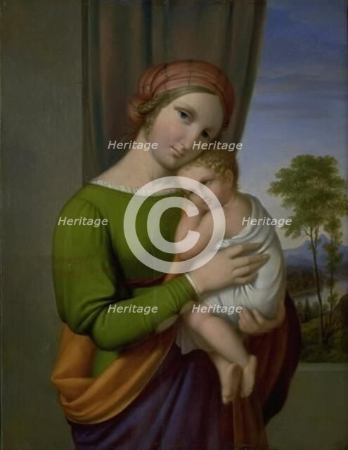 Virgin Mary with baby Jesus, 1820. Creator: Johan Ludvig Gebhard Lund.