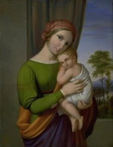 Virgin Mary with baby Jesus, 1820. Creator: Johan Ludvig Gebhard Lund