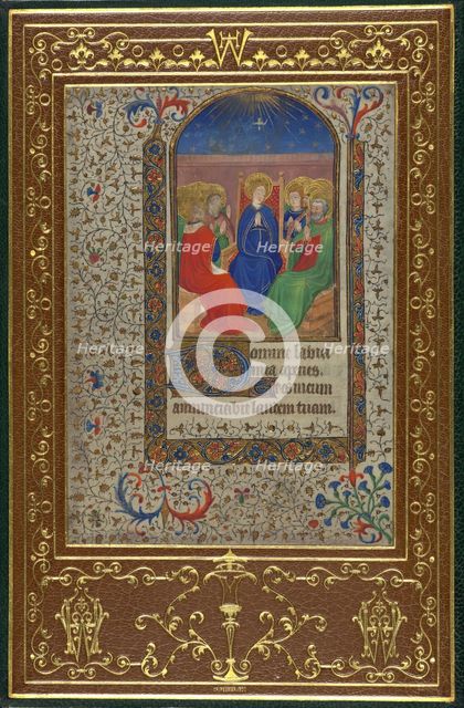 Virgin Mary with saints, miniature from a Book of Hours, 1475-1500. Creator: Unknown.
