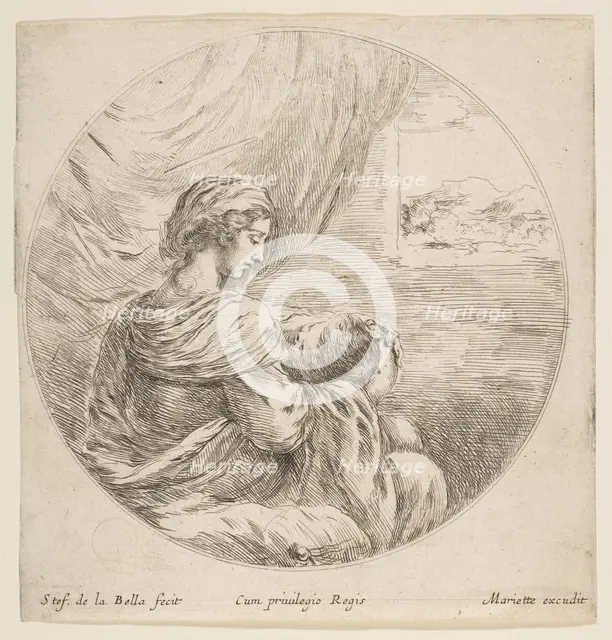 Virgin Nursing the Christ Child, ca. 1641. Creator: Stefano della Bella.