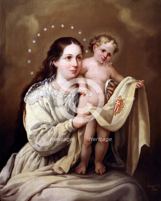 Virgin of Mercy, oil.
