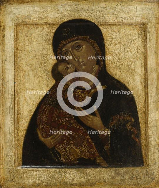 Virgin of Vladimir, Russian icon, 1600-1610. Creator: Unknown.