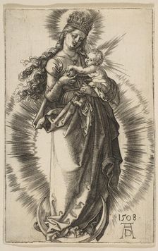 Virgin on a Crescent with a Starry Crown, 1508. Creator: Albrecht Durer
