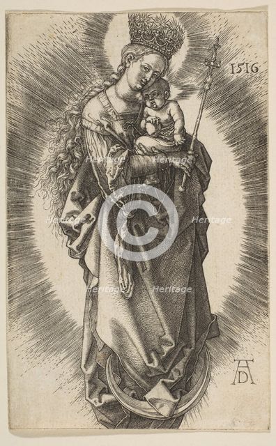 Virgin on the Crescent with Scepter and Starry Crown, 1516. Creator: Albrecht Durer.