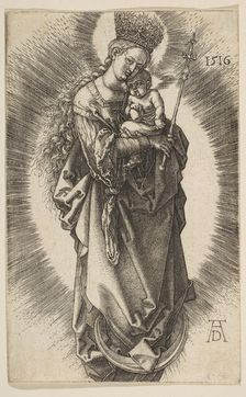 Virgin on the Crescent with Scepter and Starry Crown, 1516. Creator: Albrecht Durer