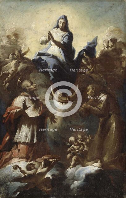 Virgin on the crescent moon with two saints, 1700-1750. Creator: Franz Anton Maulbertsch.