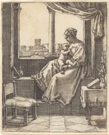 Virgin at the Window. Creator: Barthel Beham