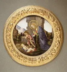 Virgin adoring the child with the young St John the Baptist late 15th century. Creator: Sandro Botticelli