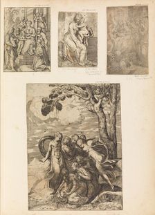 Virgin and Child, the Circumcision, Moses rescued from the Nile, ca. 1542-46. Creator: Andrea Schiavone
