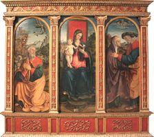 Virgin and Child, The Annunciation to Joachim, and The Meeting at the Golden Gate, c1493-1494. Creator: Macrino d'Alba