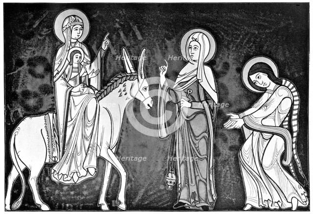 Virgin and child wearing Norman costume, (1910). Artist: Unknown