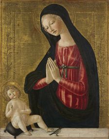 Virgin and Child with a Goldfinch, c. 1490. Creator: Neroccio de Landi (Italian, 1447-1500)