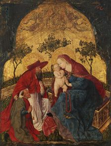 Virgin and Child with a Donor Presented by Saint Jerome, ca. 1450. Creator: Master of the Munich Bavarian Panels