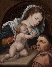 Virgin and Child with a Patron, 1462-1561. Creator: Jan Gossaert