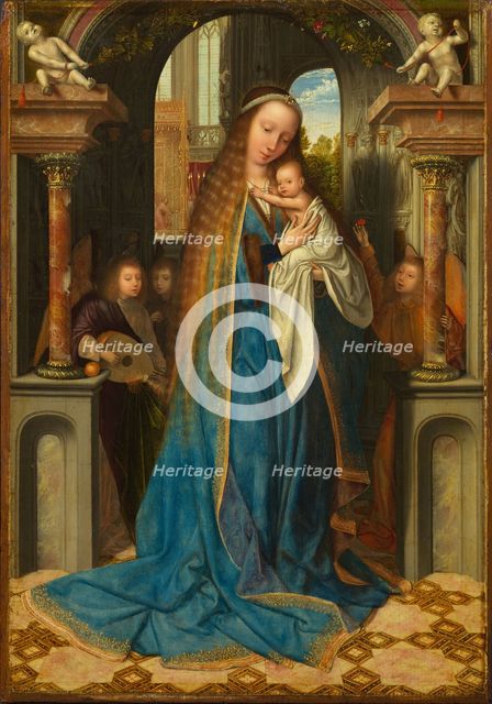 Virgin and Child with Angels, 1500-1505. Creator: Massys, Quentin  .