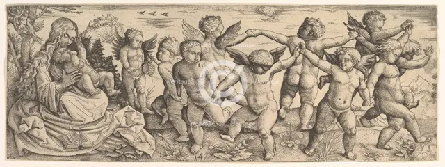 Virgin and Child with Angels Dancing in a Landscape, 1530s. Creator: Daniel Hopfer.