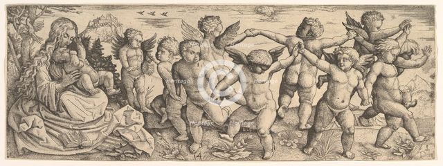 Virgin and Child with Angels Dancing in a Landscape, 1530s. Creator: Daniel Hopfer.
