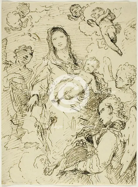 Virgin and Child with Angels, n.d. Creator: Unknown.