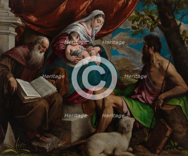 Virgin and Child with John the Baptist and Saint Anthony the Abbot, c1561-1562. Creator: Jacopo Bassano il vecchio.