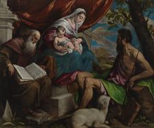 Virgin and Child with John the Baptist and Saint Anthony the Abbot, c1561-1562. Creator: Jacopo Bassano il vecchio