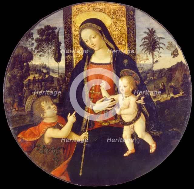 Virgin and child with John the Baptist as a Boy, 1490-1500. Artist: Pinturicchio, Bernardino (1454-1513)