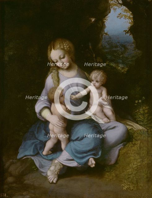 Virgin and child with John the Baptist as a Boy. Artist: Correggio (1489-1534)