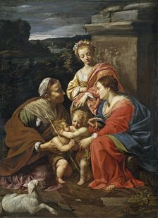 Virgin and child with John the Baptist as a Boy, Saint Elizabeth and Saint Catherine, 1625-1626. Artist: Vouet, Simon (1590-1649)